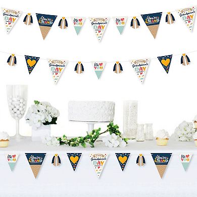 Big Dot Of Happiness Happy Grandparents Day Grandma & Grandpa Party Triangle Banner 30 Pc