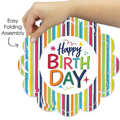 Big Dot Of Happiness Cheerful Happy Birthday Party Table Chargers Place Setting 12 Ct