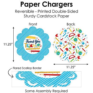 Big Dot Of Happiness Thank You Teachers Teacher Appreciation Decorations Chargerific Kit 8 Ct