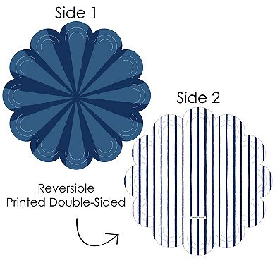 Big Dot Of Happiness Navy Stripes - Simple Party Decorations - Paper Chargers - 12 Ct