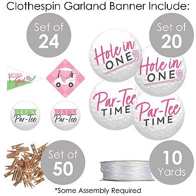 Big Dot Of Happiness Golf Girl Pink Birthday Or Baby Shower Clothespin Garland Banner 44 Pc