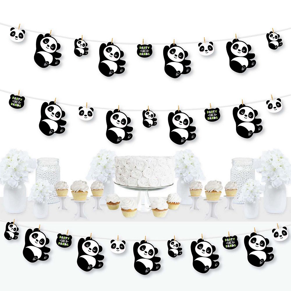 Big Dot Of Happiness Party Like A Panda Table Toppers - Set Of 15 Centerpiece Sticks For Baby Showers & Birthdays