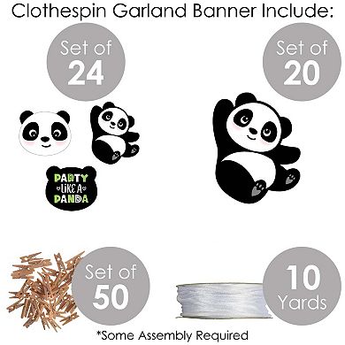 Big Dot Of Happiness Party Like A Panda Bear Party Diy Decor Clothespin Garland Banner 44 Pc