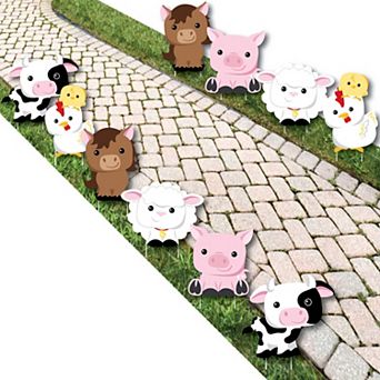 Big Dot of Happiness Farm Animals Barnyard Animal Lawn Decor - Outdoor Party Yard Decor 10 pc