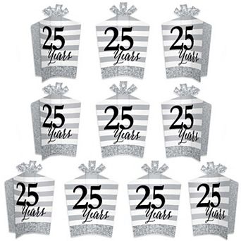 Big Dot Of Happiness We Still Do 25th Wedding Anniversary - Fold & Flare Centerpieces - 10 ct
