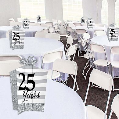 Big Dot Of Happiness We Still Do 25th Wedding Anniversary - Fold & Flare Centerpieces - 10 Ct