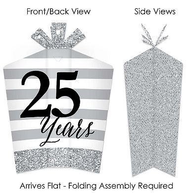 Big Dot Of Happiness We Still Do 25th Wedding Anniversary - Fold & Flare Centerpieces - 10 Ct