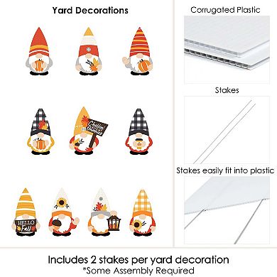 Big Dot of Happiness Fall Gnomes - Lawn Decor - Outdoor Autumn Harvest Party Yard Decor 10 Pc