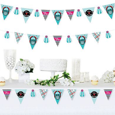 Big Dot Of Happiness 50's Sock Hop Diy 1950s Rock N Roll Party Triangle Banner 30 Pc