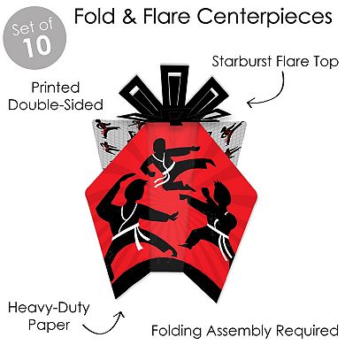 Big Dot Of Happiness Karate Master - Table Decor Party Fold & Flare Centerpieces - 10 Ct