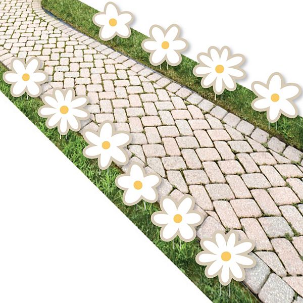 Big Dot of Happiness Tan Daisy Flowers Lawn Outdoor Floral Party Yard
