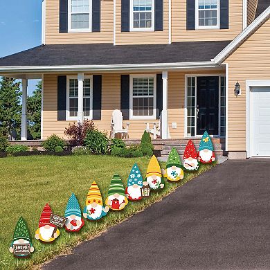 Big Dot of Happiness Garden Gnomes - Lawn Decor - Outdoor Forest Gnome Party Yard Decor 10 Pc