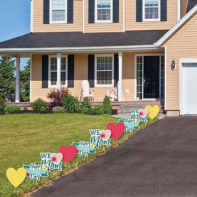 Big Dot of Happiness Colorful Floral Happy Mother's Day - Lawn Outdoor Party Yard Decor 10 Pc