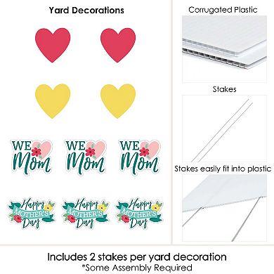 Big Dot of Happiness Colorful Floral Happy Mother's Day - Lawn Outdoor Party Yard Decor 10 Pc