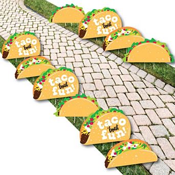Big Dot of Happiness Taco 'Bout Fun - Lawn Decor - Outdoor Mexican Fiesta Yard Decor - 10 pc