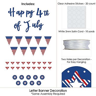 Big Dot Of Happiness 4th Of July - Independence Day Letter Banner Decor - Happy 4th Of July