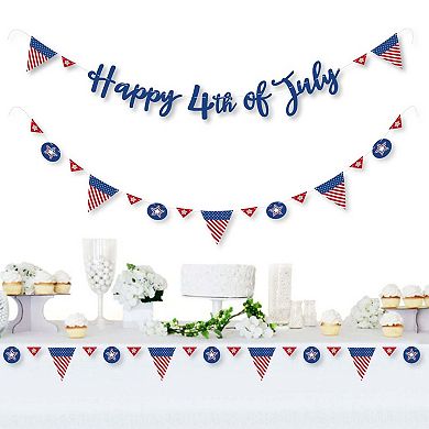 Big Dot Of Happiness 4th Of July - Independence Day Letter Banner Decor - Happy 4th Of July