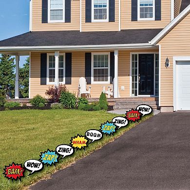 Big Dot of Happiness Bam Superhero - Comic Book Lawn Decor - Outdoor Party Yard Decor - 10 Pc