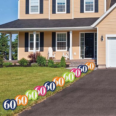 Big Dot of Happiness 60th Birthday - Cheerful Happy Birthday - Lawn Outdoor Yard Decor 10 Pc