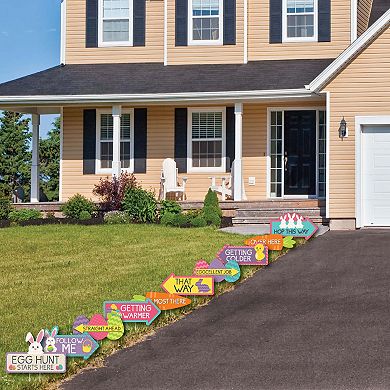 Big Dot of Happiness Easter Egg Hunt Arrow Yard Signs - Outdoor Easter Bunny Yard Decor 10 Pc