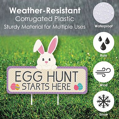 Big Dot of Happiness Easter Egg Hunt Arrow Yard Signs - Outdoor Easter Bunny Yard Decor 10 Pc