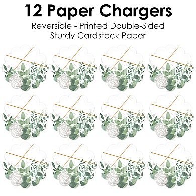 Big Dot Of Happiness Boho Botanical - Greenery Party Table Decor Chargers Place Setting 12 Ct