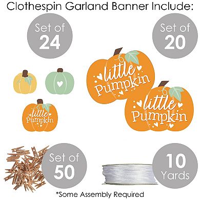 Big Dot Of Happiness Little Pumpkin Birthday Or Baby Shower Clothespin Garland Banner 44 Pcs