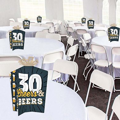 Big Dot Of Happiness Cheers & Beers To 30 Years - Decor Party Fold & Flare Centerpieces 10 Ct