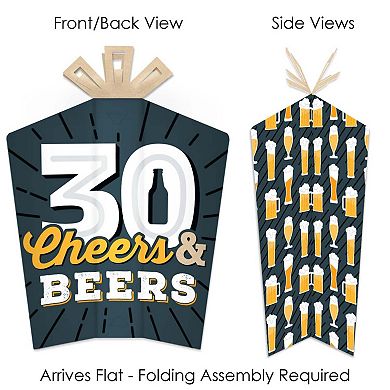 Big Dot Of Happiness Cheers & Beers To 30 Years - Decor Party Fold & Flare Centerpieces 10 Ct