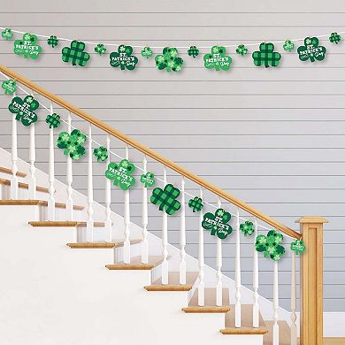 Big Dot Of Happiness Shamrock St. Patrick’s Day Party Decor Clothespin Garland Banner 44 Pc