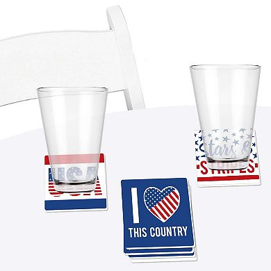 Big Dot Of Happiness Stars & Stripes - Usa Patriotic Party Decor - Drink Coasters - Set Of 6