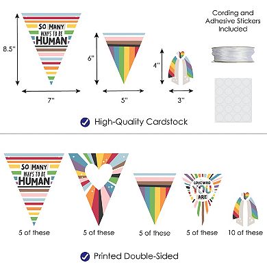 Big Dot Of Happiness So Many Ways To Be Human Pride Party Triangle Banner 30 Pc