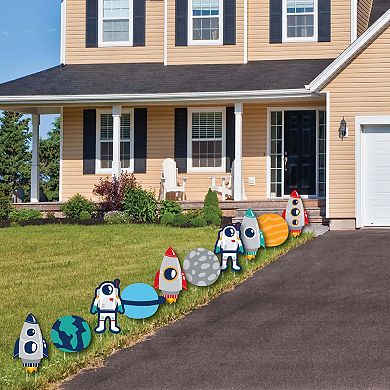 Big Dot of Happiness Blast Off to Outer Space - Astronaut Lawn Outdoor Party Yard Decor 10 Pc