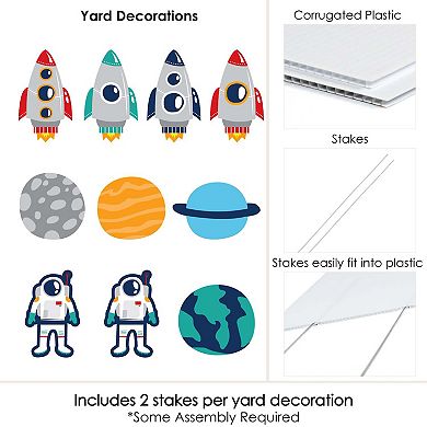 Big Dot of Happiness Blast Off to Outer Space - Astronaut Lawn Outdoor Party Yard Decor 10 Pc