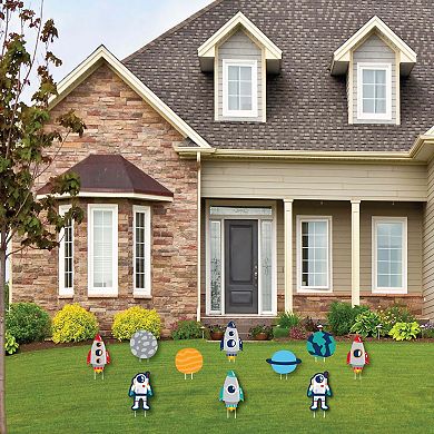 Big Dot of Happiness Blast Off to Outer Space - Astronaut Lawn Outdoor Party Yard Decor 10 Pc