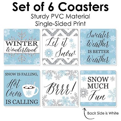 Big Dot Of Happiness Winter Wonderland - Snowflake Holiday Party Decor - Drink Coasters 6 Ct
