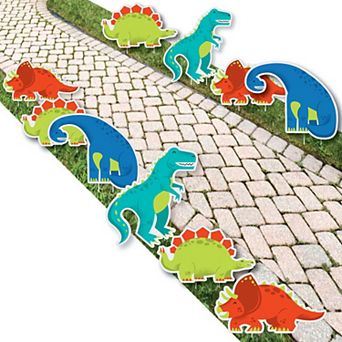Big Dot of Happiness Roar Dinosaur Lawn Outdoor Baby Shower Birthday Party Yard Decor 10 pc
