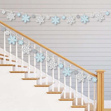 Big Dot Of Happiness Winter Wonderland - Snowflake Diy Decor Clothespin Garland Banner 44 Pc