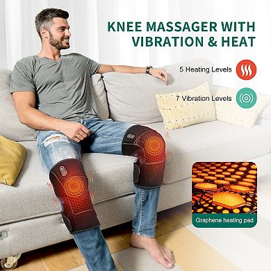 Snailax Vibration Knee Massager For Knee Pain,graphene Heating Pad For Knee