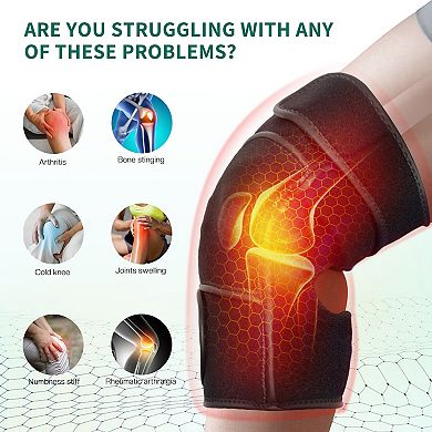Snailax Vibration Knee Massager For Knee Pain,graphene Heating Pad For Knee