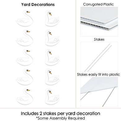 Big Dot of Happiness Swan Soiree - Lawn Decor - Outdoor White Swan Party Yard Decor - 10 Pc