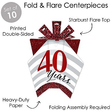 Big Dot Of Happiness We Still Do 40th Wedding Anniversary - Fold & Flare Centerpieces - 10 Ct