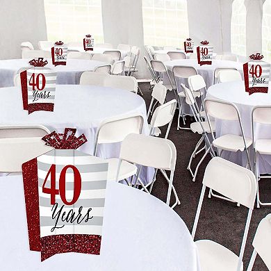 Big Dot Of Happiness We Still Do 40th Wedding Anniversary - Fold & Flare Centerpieces - 10 Ct