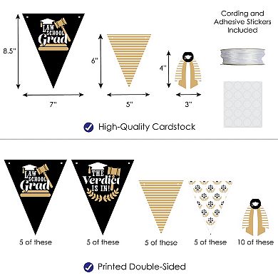 Big Dot Of Happiness Law School Grad Party Pennant Garland Decoration Triangle Banner 30 Pc