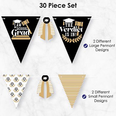Big Dot Of Happiness Law School Grad Party Pennant Garland Decoration Triangle Banner 30 Pc