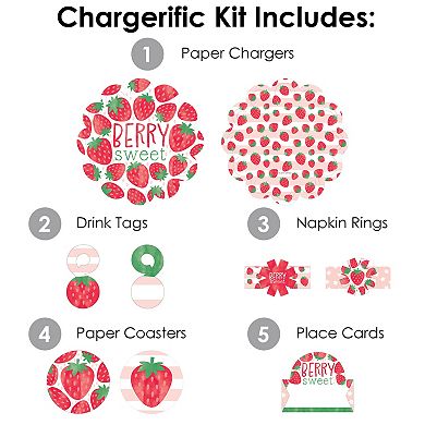 Big Dot Of Happiness Berry Sweet Birthday & Baby Shower Chargerific Kit Setting For 8