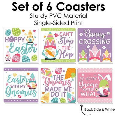 Big Dot Of Happiness Easter Gnomes - Funny Spring Bunny Party Decor - Drink Coasters - 6 Ct
