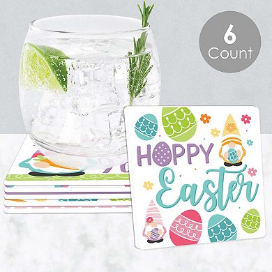 Big Dot Of Happiness Easter Gnomes - Funny Spring Bunny Party Decor - Drink Coasters - 6 Ct