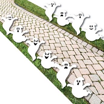 Big Dot of Happiness Spooky Ghost - Lawn Decor Signs Outdoor Halloween Party Yard Decor 10 pc