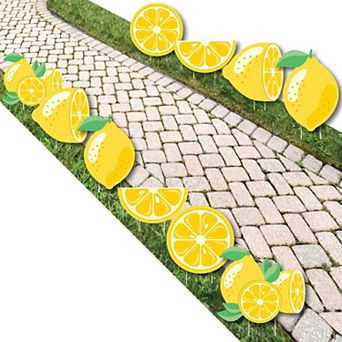 Big Dot of Happiness So Fresh - Lemon - Lawn Outdoor Citrus Lemonade Party Yard Decor 10 pc